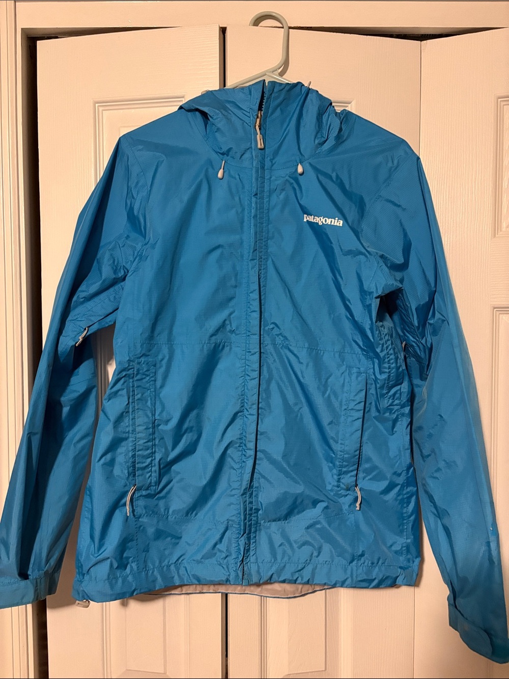 Patagonia  Blue Hooded Rain Jacket